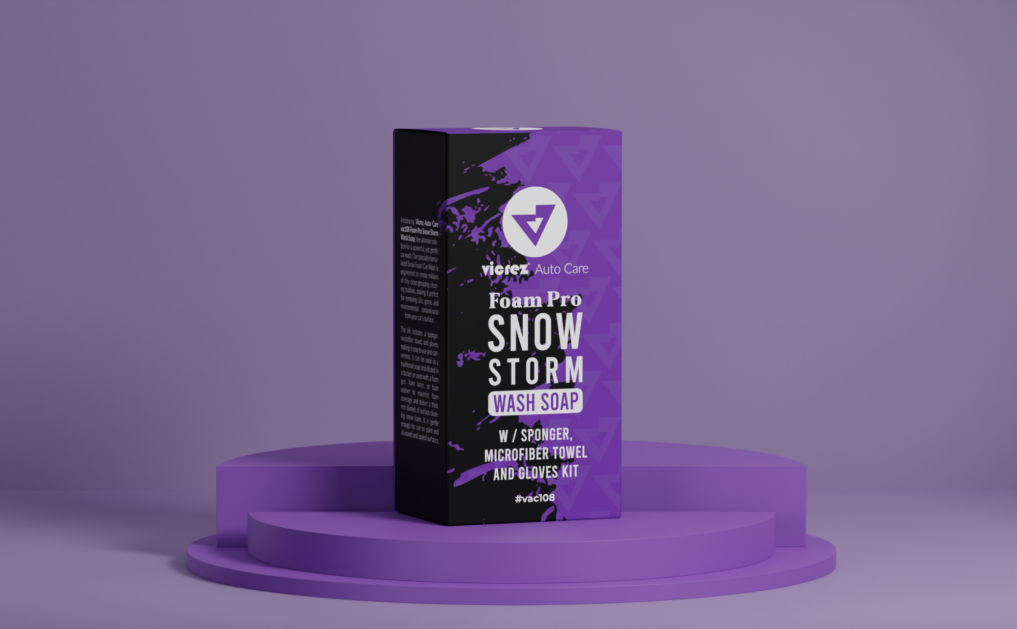 Vicrez Auto Care vac108 Foam Pro Snow Storm Wash Soap w/ Sponger