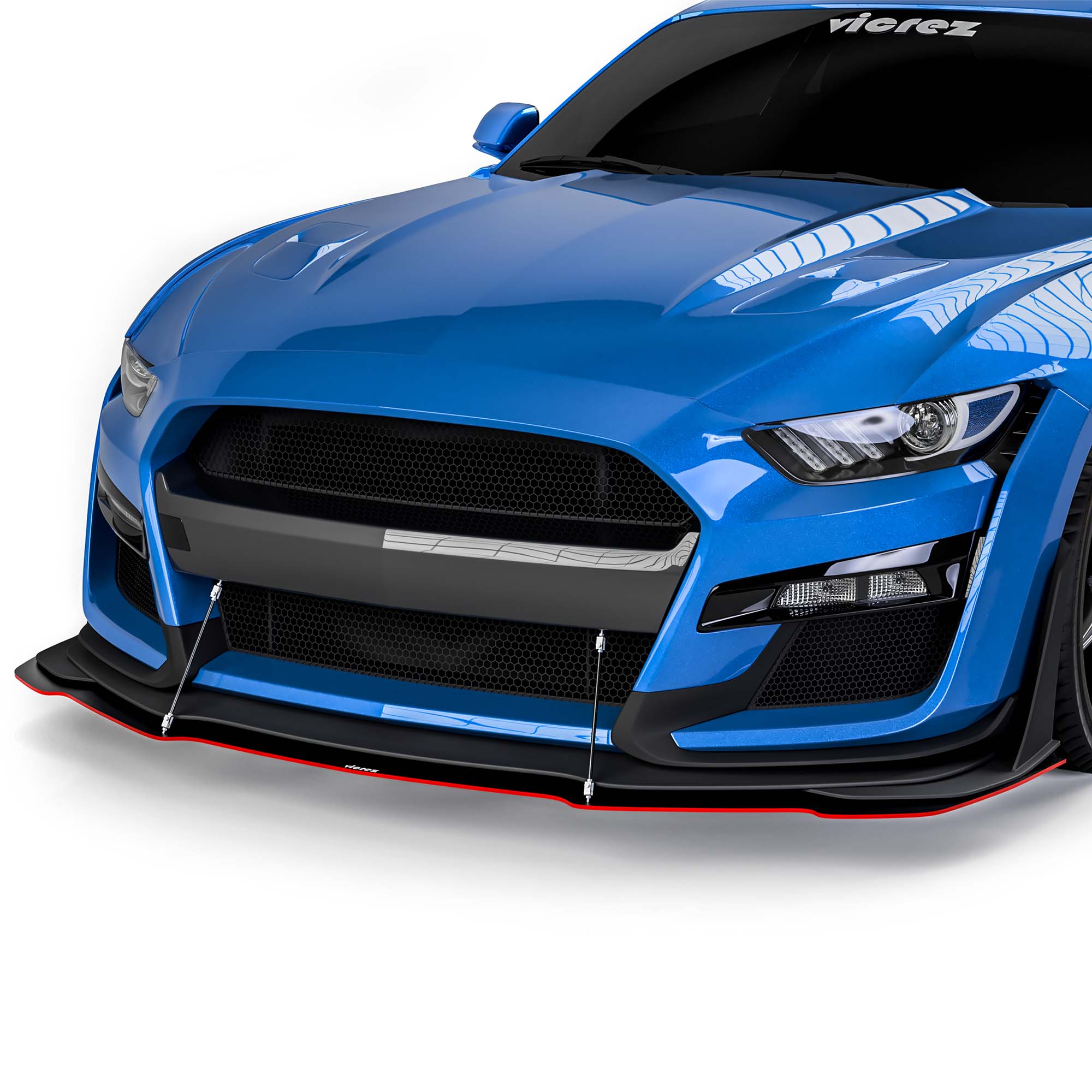 Vicrez Front Bumper Splitter GT500 Style vz102162 | Ford Mustang 2015-2017