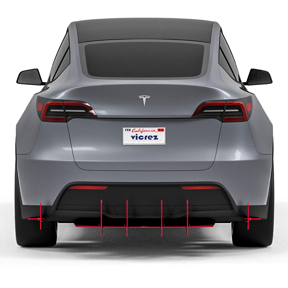 Vicrez Genali VR2 Rear Diffuser vz102645 | Tesla Model Y 2020-2026
