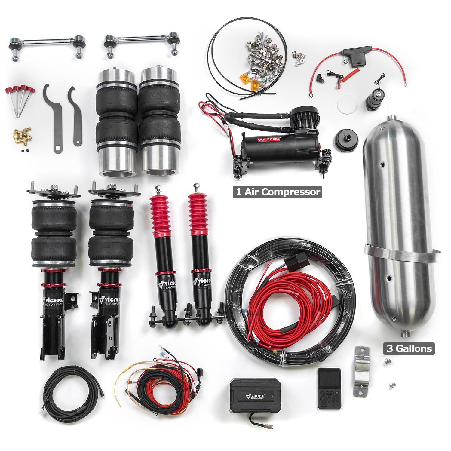 Vicrez Performance Complete Air Ride Suspension Kit w/ Management