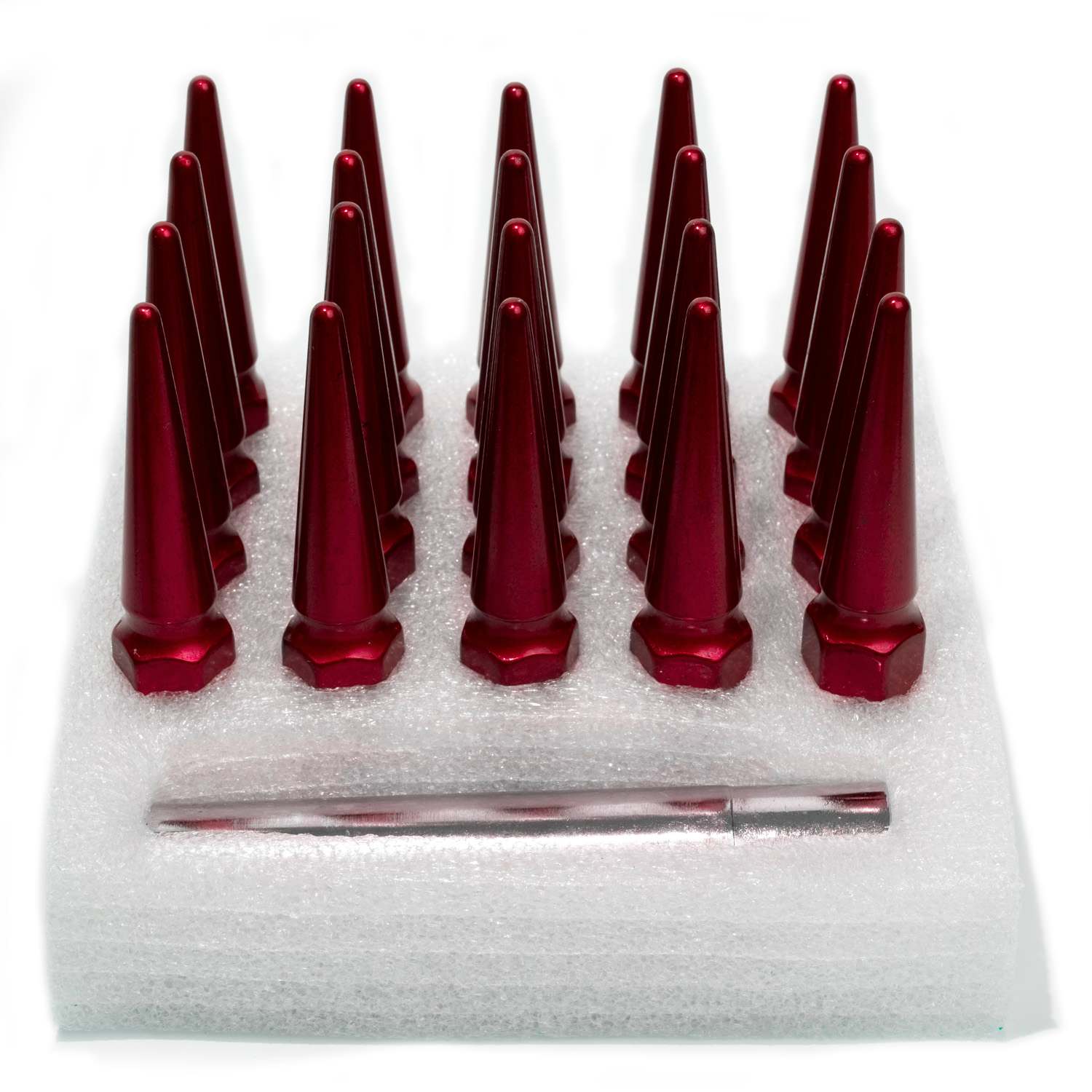 Vicrez Red Spike Lug Nut Kit 14mm x 1.5 (Set of 20) vzn118508