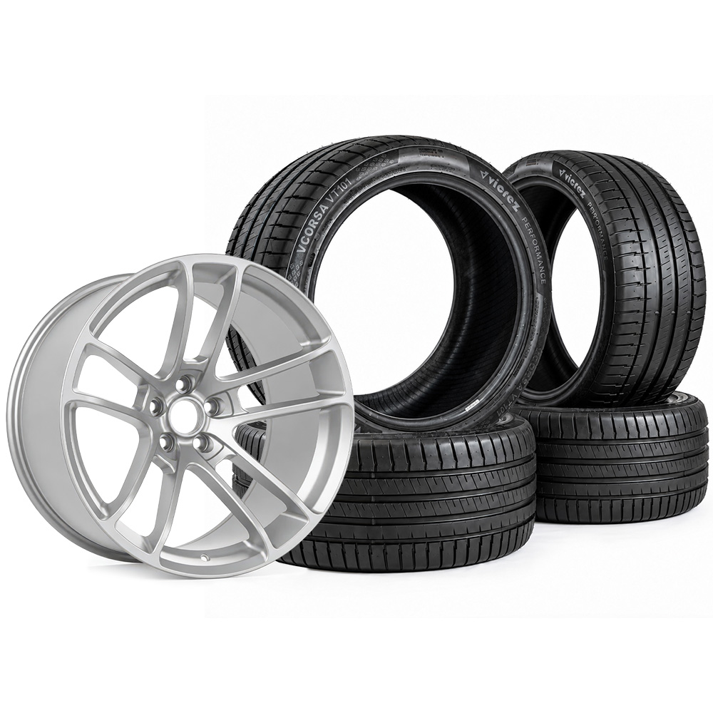 20x11 Hellcat Widebody Matte Silver Wheels & Vicrez Performance