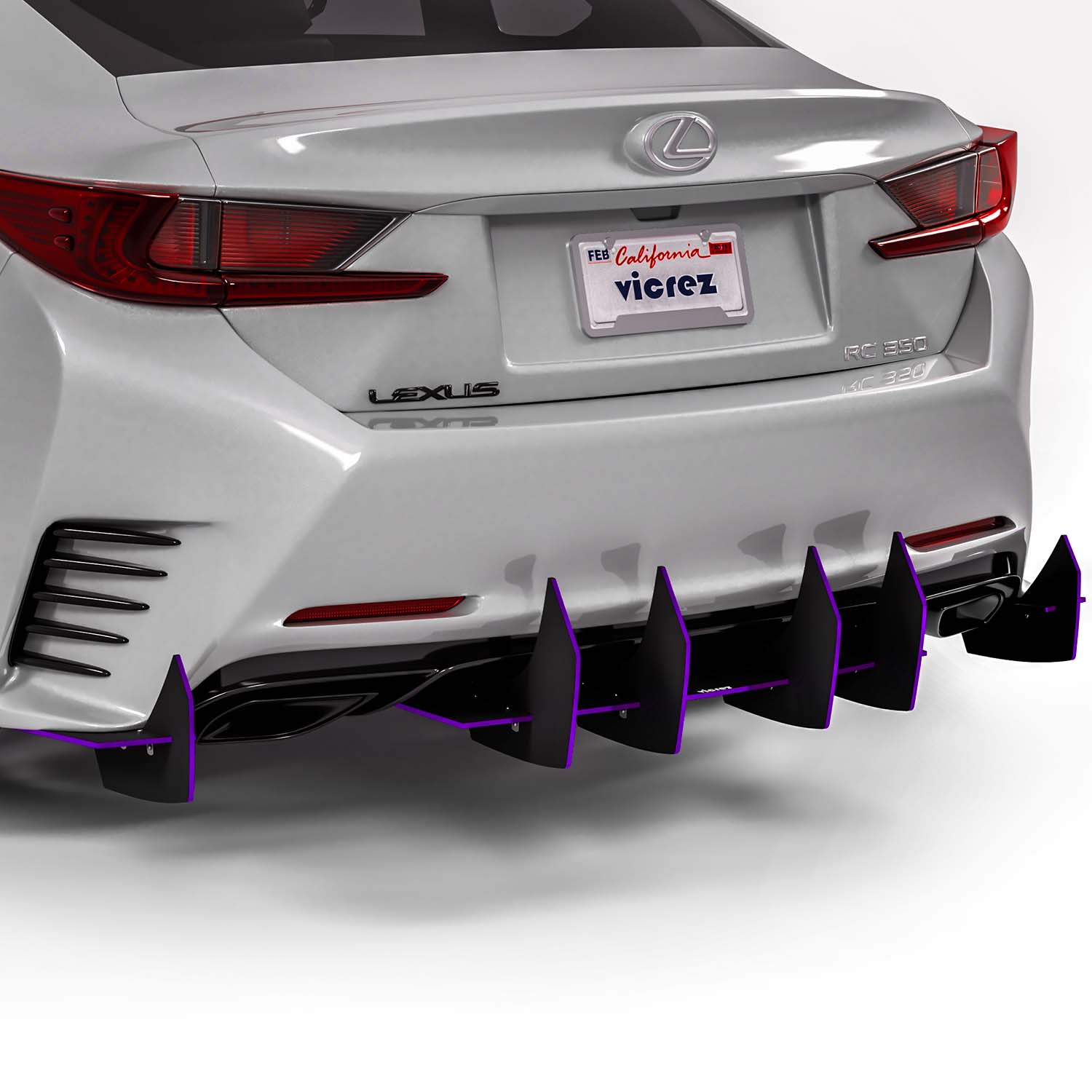 Vicrez VZ Style Rear Diffuser vz102332 | Lexus RC350 2015-2024