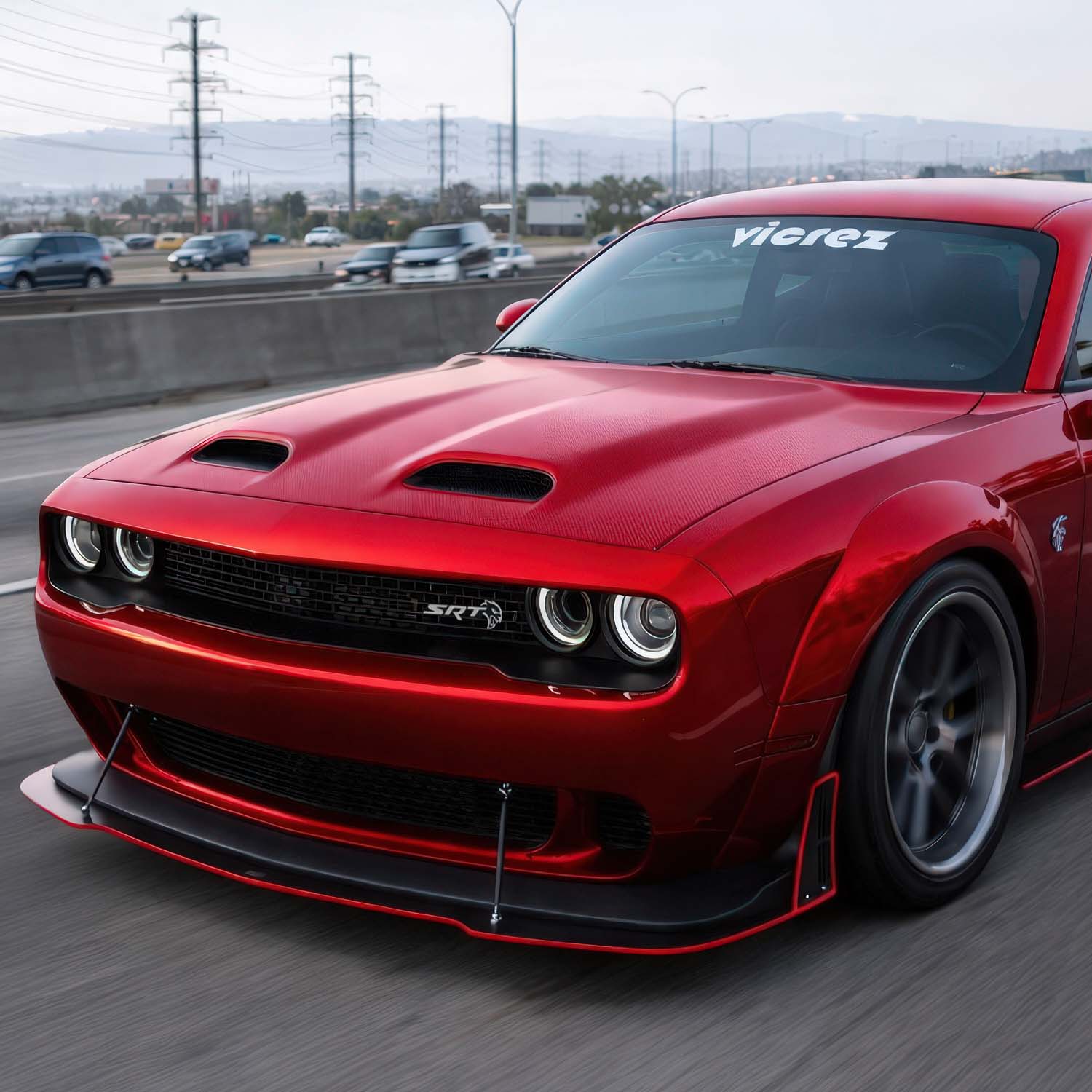 Vicrez VZW Front Bumper Lip Splitter vz101847 | Dodge Challenger