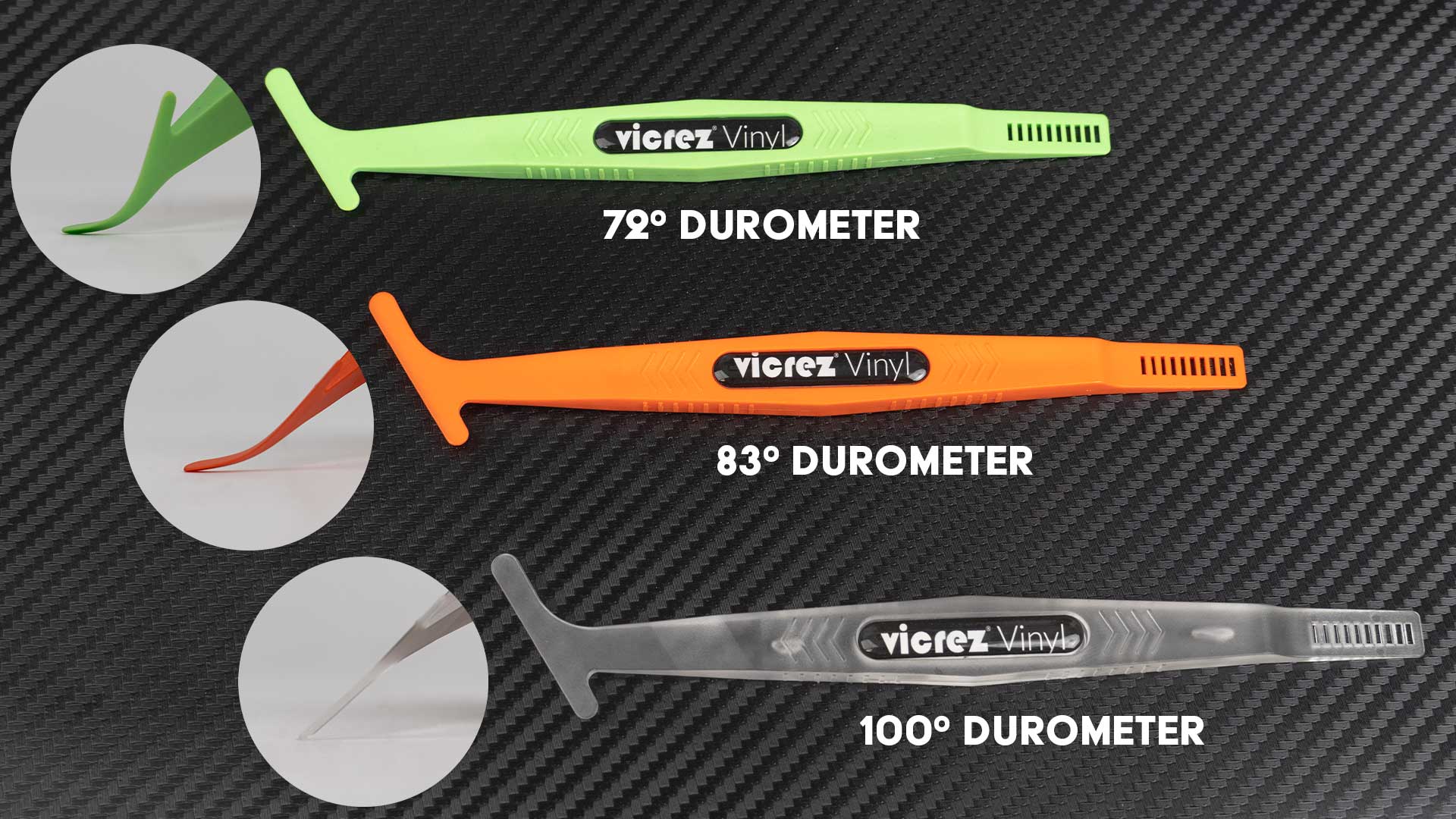 Vicrez Vinyl Magnetic Flexible Edge Contour Squeegee 3 Piece Set