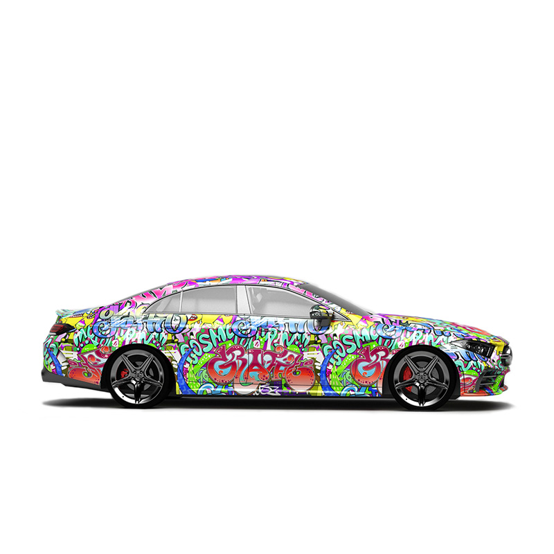 Vicrez Vinyl Car Wrap Film vzv10826 Graffiti Font Overlap Pattern