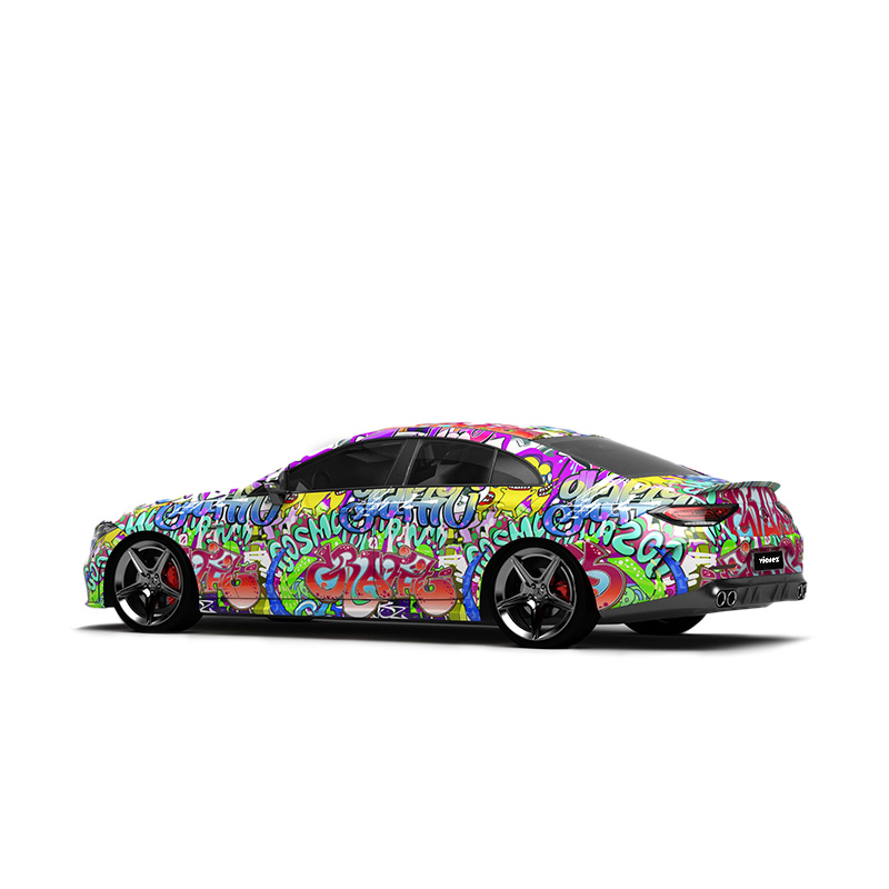 Vicrez Vinyl Car Wrap Film vzv10826 Graffiti Font Overlap Pattern