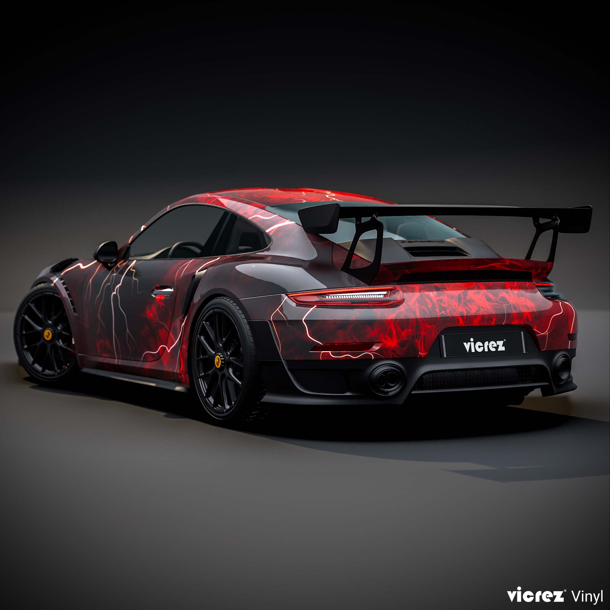 Vicrez Vinyl Car Wrap Film vzv10862 Red Lightning Fire Pattern