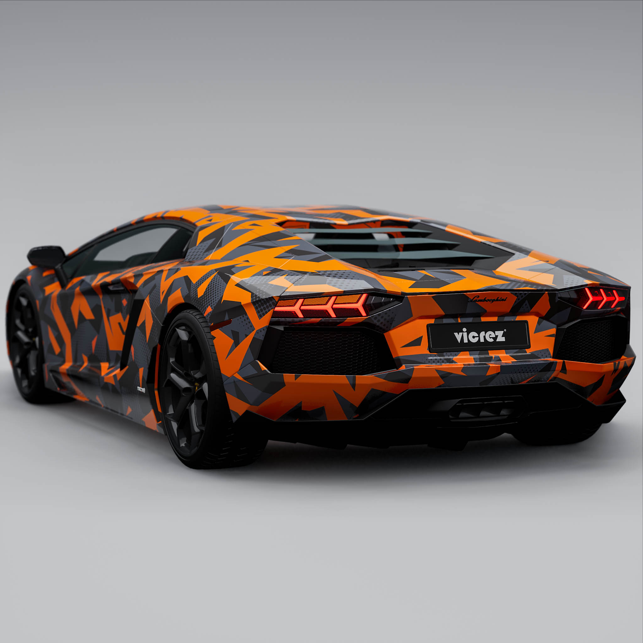 Vicrez Vinyl Car Wrap Film vzv10871 Orange Black Abstract Urban