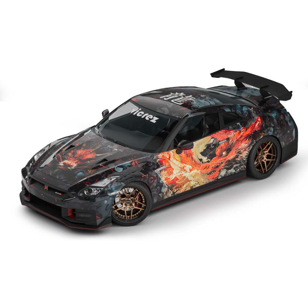 Vicrez Vinyl Car Wrap Film vzv10913 Inferno Dragon | Vicrez.com