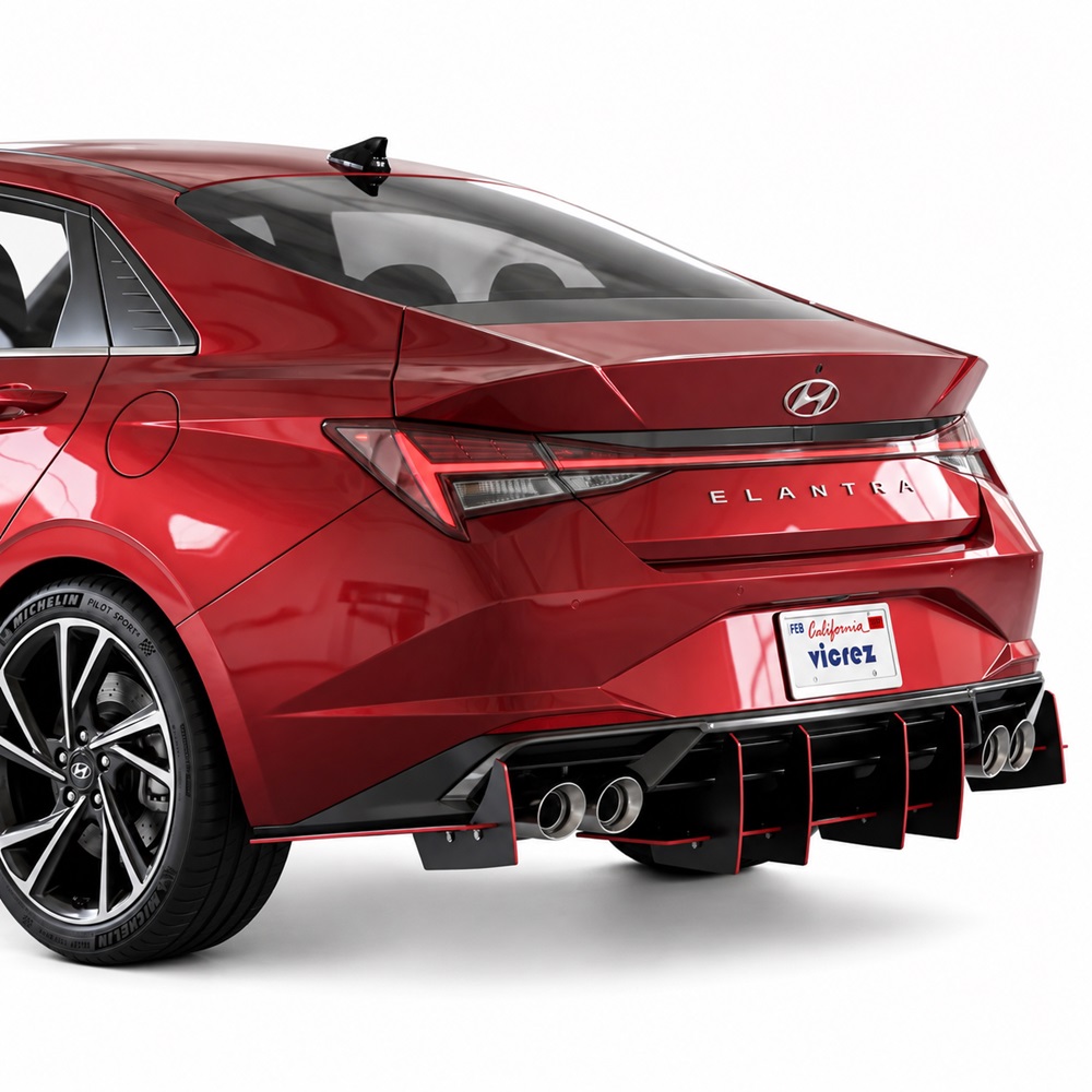 Vicrez Genali VR2 Rear Diffuser vz104056 | Hyundai Elantra 2020