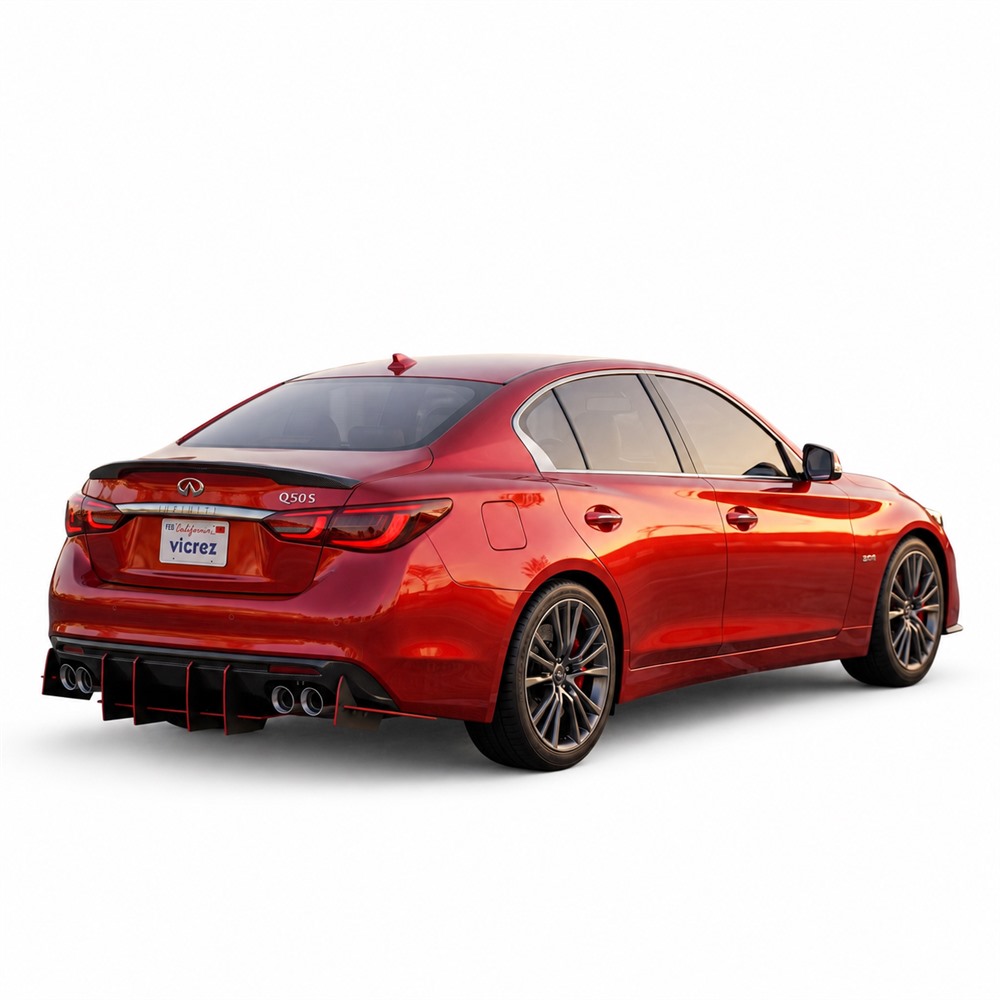 Vicrez Genali VR2 Rear Diffuser vz104068 | Infiniti Q50 2017-2024