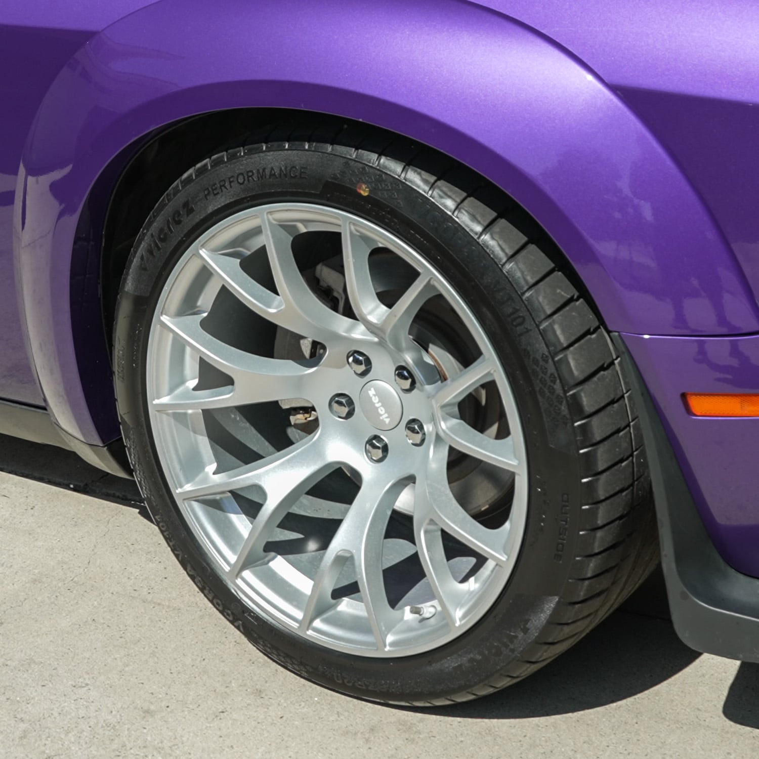 20x11 Hellcat Style Widebody Matte Silver Wheels & Vicrez